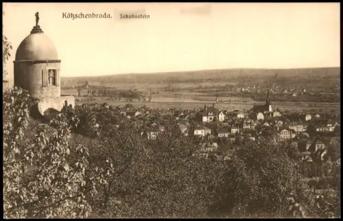 Ansichtskarte Kötzschenbroda-Radebeul Jakobsstein - Fernblick 1922