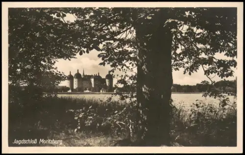Ansichtskarte Moritzburg Fernblick auf das Kgl. Jagdschloss 1928