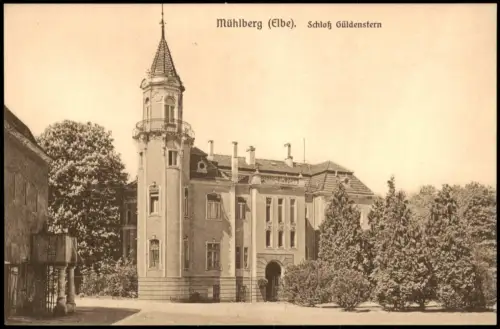 Ansichtskarte Mühlberg/Elbe Miłota Partie am Schloß Güldenstern 1918
