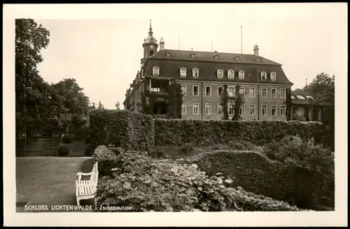 Ansichtskarte Lichtenwalde-Niederwiesa Schloß Lichtenwalde Park Bank 1929