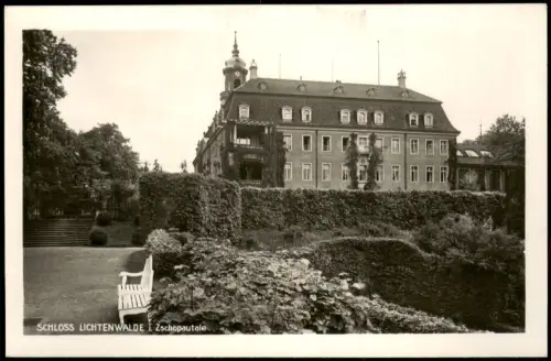 Ansichtskarte Lichtenwalde-Niederwiesa Schloß Lichtenwalde Park Bank 1929