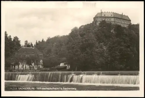 Frankenberg (Sachsen) Schloß Sachsenburg Wehr und Haus Fotokarte 1928