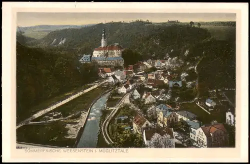 Ansichtskarte Weesenstein (Müglitz) Blick über die Stadt 1928