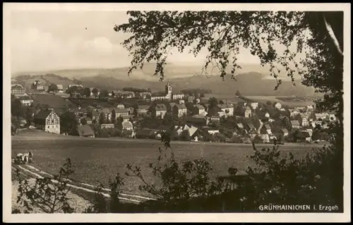 Ansichtskarte Grünhainichen Partie an der Stadt - Erzgebirge 1928