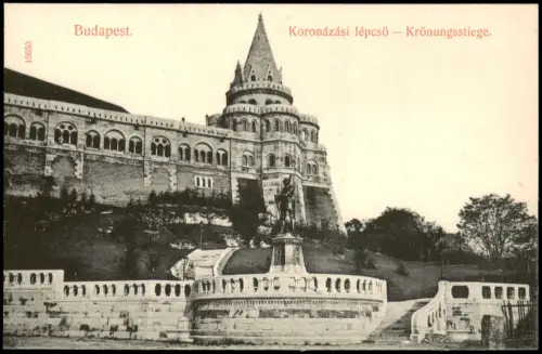 Postcard Budapest Koronázási lépcsö - Krönungsstiege. 1913