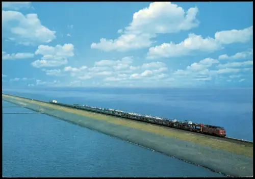 Ansichtskarte Westerland-Sylt AUTOZUG AUF DEM HINDENBURGDAMM 1975
