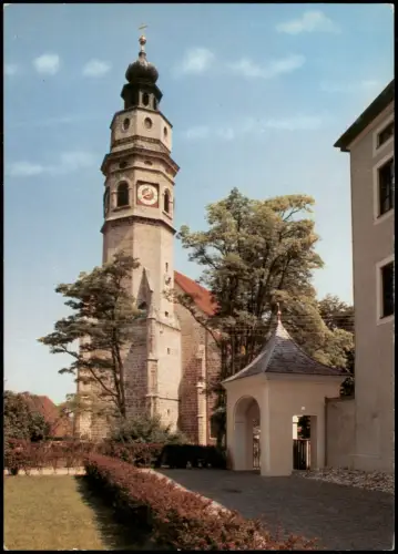 Ansichtskarte Tittmoning Stadtteilansicht Partie an der Kirche 1975