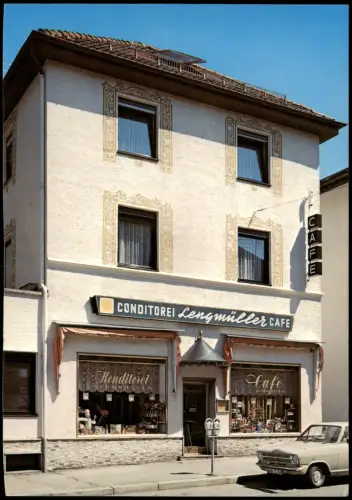 Tegernsee  Reklamekarte Cafe Konditorei Lengmüller Hauptstrasse, Auto 1980