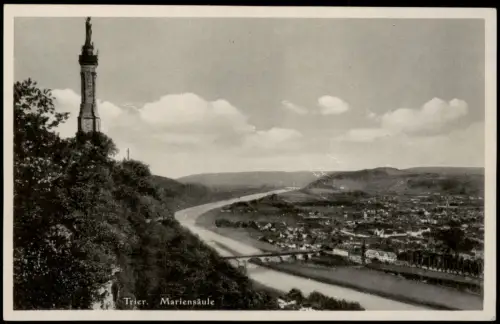 Ansichtskarte Trier Totale mit Mariensäule 1928
