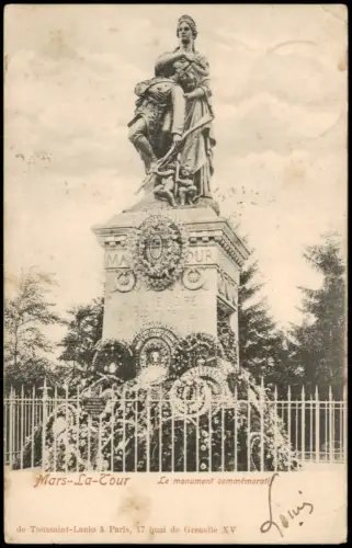 CPA Mars-La-Tour Monument commémoratif/Kriegerdenkmal 1925