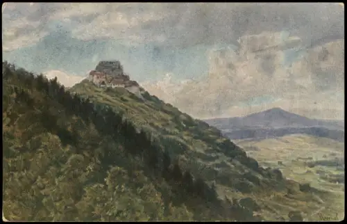 Schwäbisch Gmünd Hohenrechberg mit Hohenstaufen im Hintergrund 1910