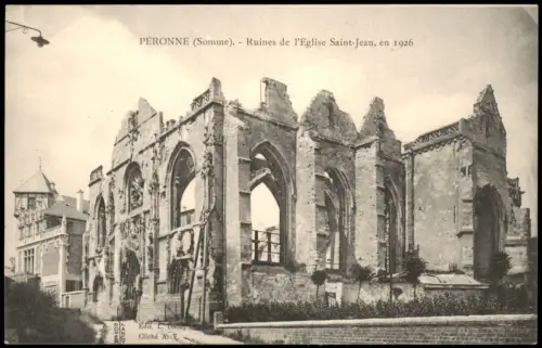 CPA Péronne Ruinen der Kirche Saint-Jean 1926