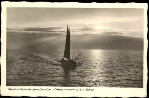 Arendsee Kühlungsborn Segelboot  Abendstimmung Ostsee Fotokarte 1940