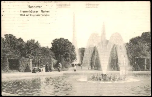 Ansichtskarte Hannover Große Fontäne im Herrenhäuser Garten 1907