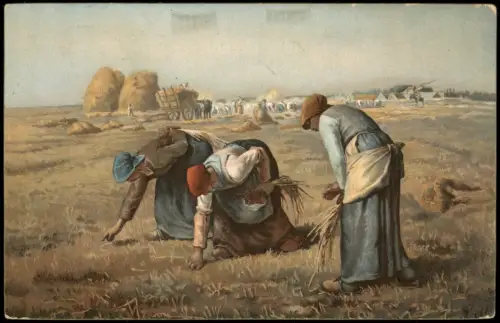 Künstlerkarte Gemälde (Art) JEAN FRANÇOIS MILLET Die Ährenleserinnen 1940