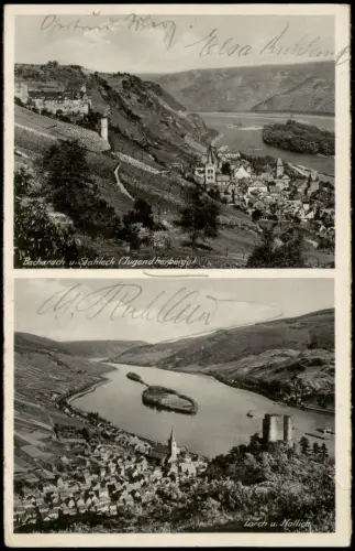 Bacharach Bacharach mit Burg Stahleck und Lorch mit Burg Nollich 1935