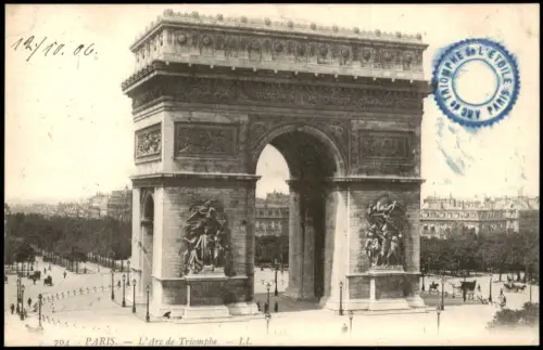 CPA Paris Arc de Triomphe 1906
