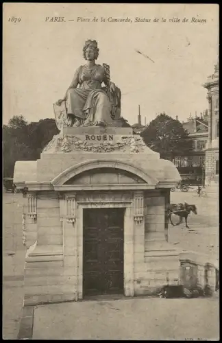 CPA Paris Statue der Stadt Rouen auf dem Place de la Concorde 1906
