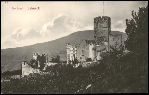 Ansichtskarte Lahnstein Burg Lahneck an der Lahn 1906