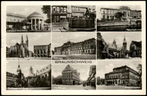 Braunschweig Mehrbildkarte Braunschweig mit neun Stadtansichten 1961