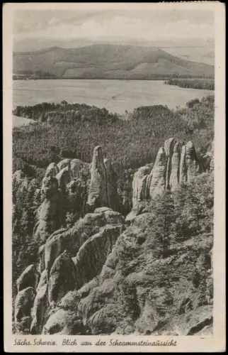 Ansichtskarte Bad Schandau Blick von der Schrammsteinaussicht 1954