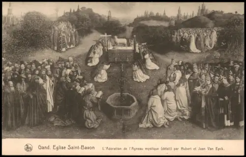 Gent Ghent (Gand) Genter Altar: Die Anbetung des Lammes (Detail) 1940