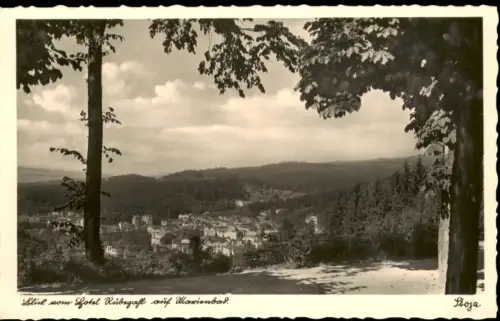 Marienbad Mariánské Lázně Blick vom Hotel Rübezahl auf Marienbad 1955