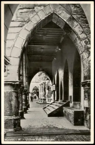 Ansichtskarte Münster (Westfalen) Unterm Rathausbogen 1914