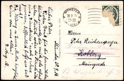 Ansichtskarte Münster (Westfalen) Unterm Rathausbogen 1914