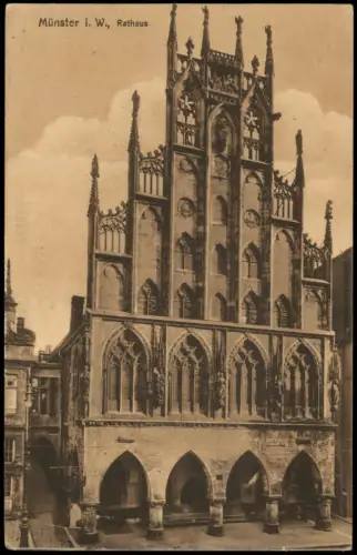 Ansichtskarte Münster (Westfalen) Historisches Rathaus 1915