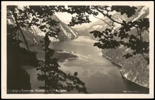 Ansichtskarte .Bayern Weg z. Funtensee Rückblick auf den Königsee 1931