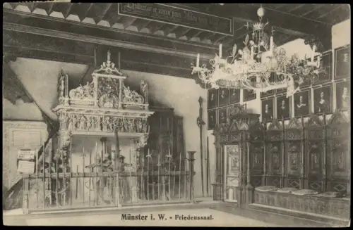 Ansichtskarte Münster (Westfalen) Friedenssaal im Rathaus 1911