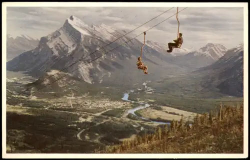 Banff (Alberta) Blick auf Mt. Rundle vom Sessellift, Mt. Norquay 1955