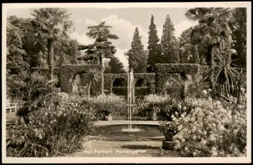 Ansichtskarte Bad Pyrmont Palmengarten mit Springbrunnen 1940