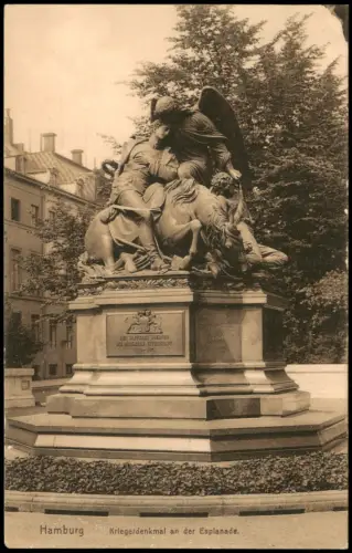 Ansichtskarte Hamburg Kriegerdenkmal an der Esplanade 1910