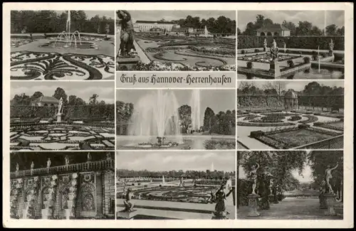 Herrenhausen-Hannover Mehrbildansicht der Herrenhäuser Gärten 1930