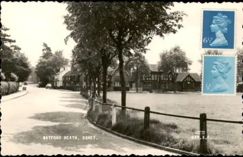 Postcard Watford Watford Heath mit Wohnhäusern 1972