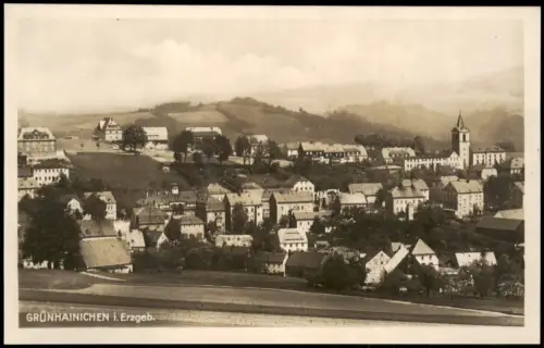 Ansichtskarte Grünhainichen Stadtpartie 1932