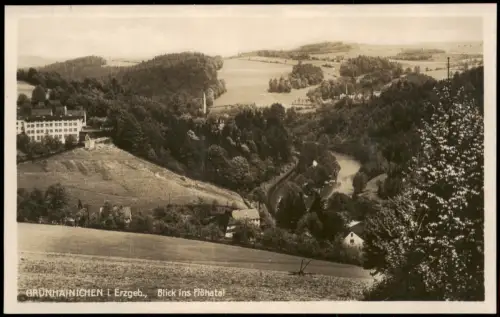 Ansichtskarte Grünhainichen Erzgebirge - Blick ins Flöhatal 1932