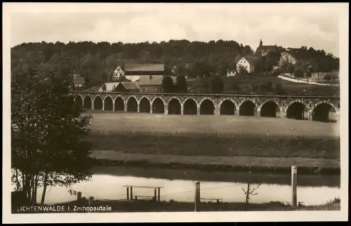 Ansichtskarte Lichtenwalde-Niederwiesa Stadt Viadukt 1928