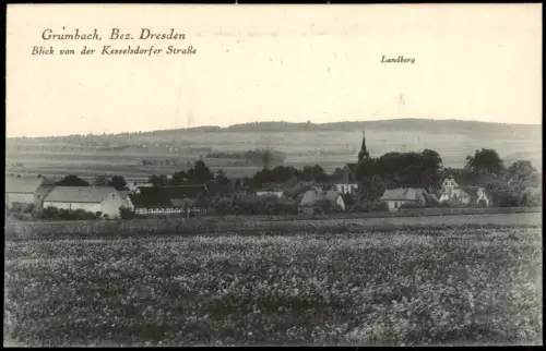 Grumbach-Wilsdruff Bez. Dresden Blick von der Kesselsdorfer Straße 1928