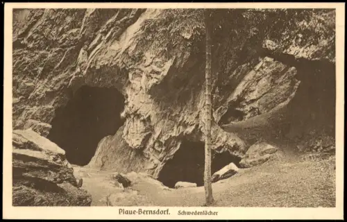 Ansichtskarte Plaue-Bernsdorf-Flöha (Sachsen) Schwedenlöcher 1922