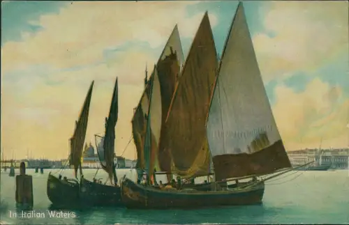 Cartolina Venedig Venezia In Italian Waters Segelboote Photochromie 1912