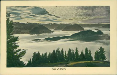 Ansichtskarte Arth SZ Rigi Känzeli Wolkenmeer Stimmungsbild 1908