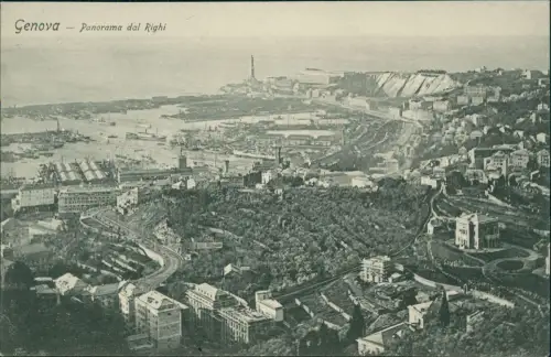 Cartolina Genua Genova (Zena) Panorama dal Righi 1912