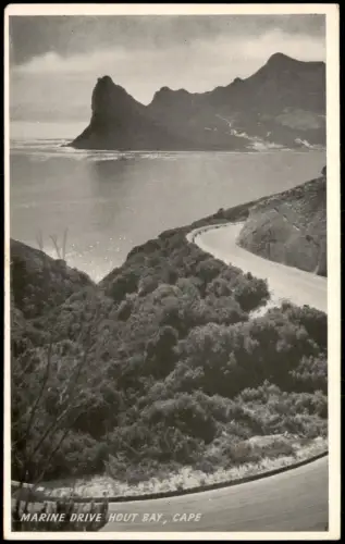 Postcard Hout Bay-Kapstadt Kaapstad Küstenstraße Marine Drive 1950