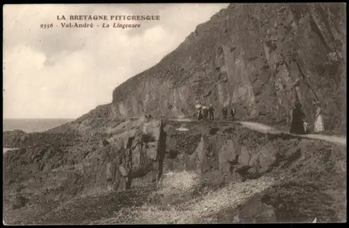 CPA Pléneuf-Val-André Steilküste La Lingouare bei Val-André 1912