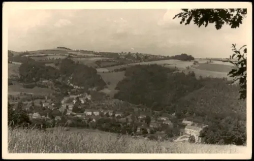 Ansichtskarte .Sachsen Panoramablick auf ein Dorf in Tallage bei Pirna 1960