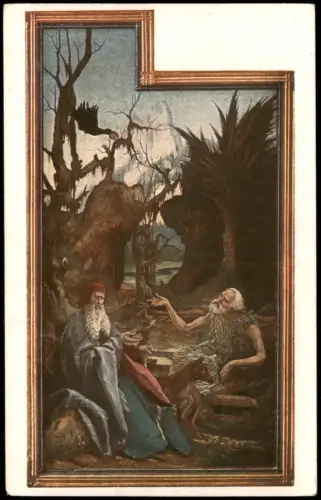 Isenheimer Altar: Der Besuch des heiligen Antonius  Einsiedler Paulus 1920