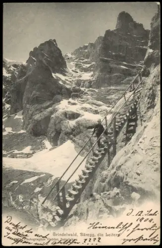 Ansichtskarte Grindelwald Bäregg, die Leiter 1904